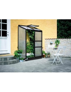 Serre adossée Altan 2 laquée noire en polycarbonate 4 mm 0.9 m²