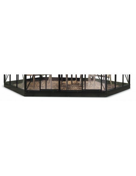 Serre véranda Atrium laquée noire 9 m² en verre trempé 3 mm