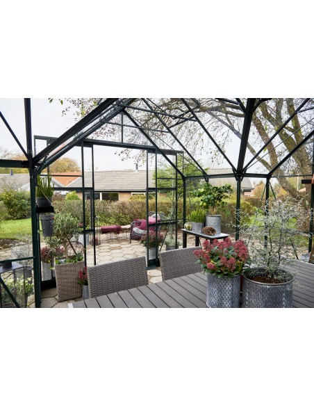 Serre orangerie Garden Room laquée noire 12.9 m² en verre trempé 3 mm