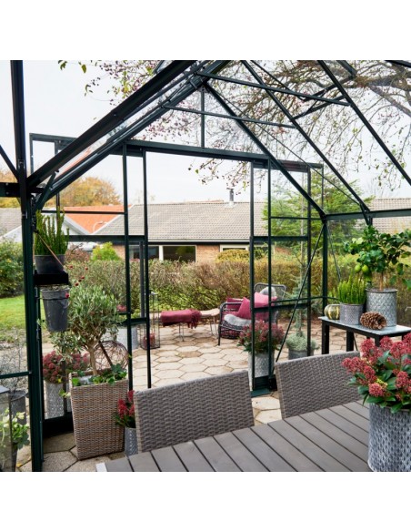 Serre orangerie Garden Room laquée noire 12.9 m² en verre trempé 3 mm