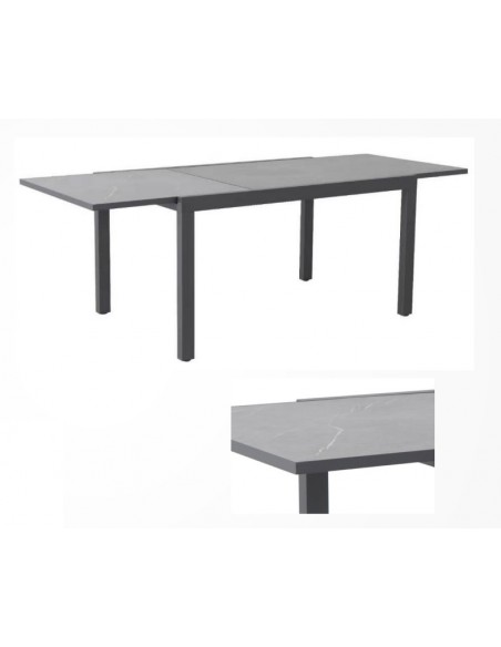 Achat CREADOR - Table de jardin extensible SARI - 140/220 x 74 cm - Aluminium et Crealite - Effet béton