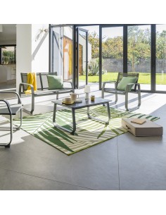Tapis d'intérieur ou d'extérieur motif Tropical Green