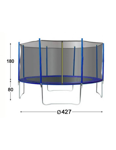 Trampoline de 4.27 m pour enfants 3/16 ans+filet de protection