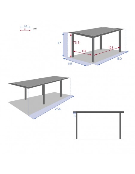 Table extensible Allure 10 places - Aluminium et HPL - Hespéride