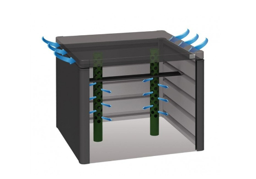 Schéma de fonctionnement de l'aération d'un composteur métal