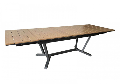 table autoélévatrice en graphite effet bois